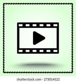 Video sign icon, vector illustration. Flat design style