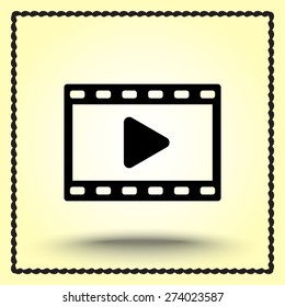 Video sign icon, vector illustration. Flat design style
