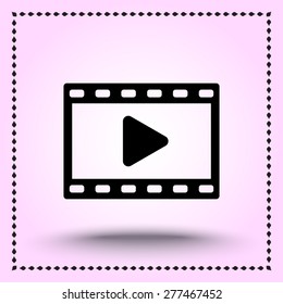 Video sign icon, vector illustration. Flat design style