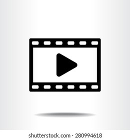Video sign icon, vector illustration. Flat design style