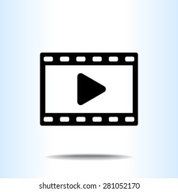 Video sign icon, vector illustration. Flat design style