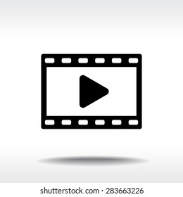 Video sign icon, vector illustration. Flat design style