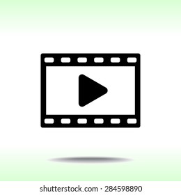 Video sign icon, vector illustration. Flat design style