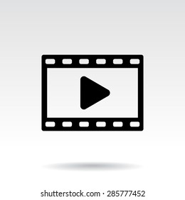 Video sign icon, vector illustration. Flat design style