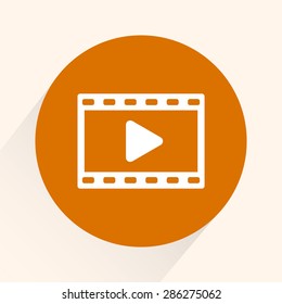 Video sign icon, vector illustration. Flat design style