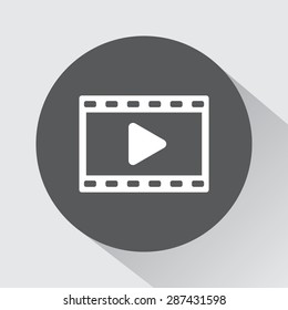 Video sign icon, vector illustration. Flat design style