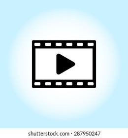 Video sign icon, vector illustration. Flat design style