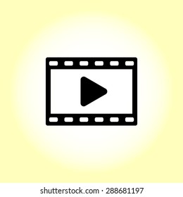 Video sign icon, vector illustration. Flat design style