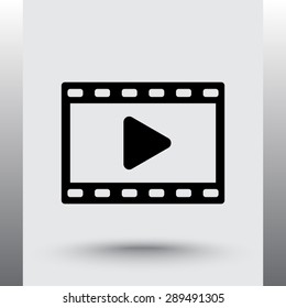 Video sign icon, vector illustration. Flat design style