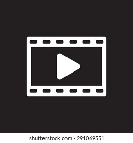 Video sign icon, vector illustration. Flat design style