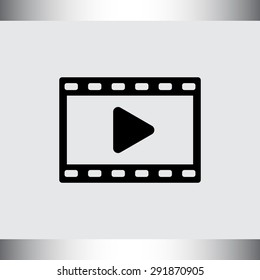 Video sign icon, vector illustration. Flat design style