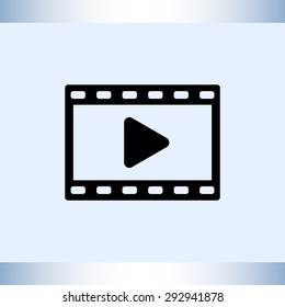 Video sign icon, vector illustration. Flat design style