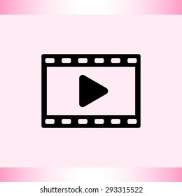 Video sign icon, vector illustration. Flat design style