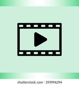 Video sign icon, vector illustration. Flat design style