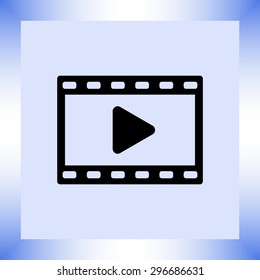 Video sign icon, vector illustration. Flat design style