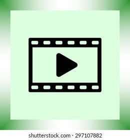 Video sign icon, vector illustration. Flat design style