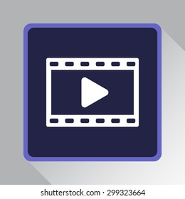 Video sign icon, vector illustration. Flat design style