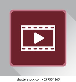 Video sign icon, vector illustration. Flat design style