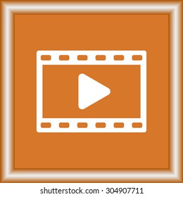 Video sign icon, vector illustration. Flat design style