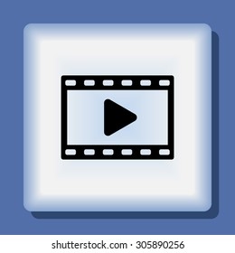 Video sign icon, vector illustration. Flat design style