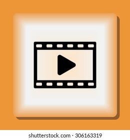 Video sign icon, vector illustration. Flat design style
