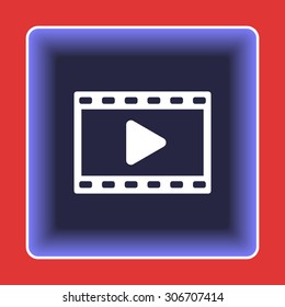 Video sign icon, vector illustration. Flat design style