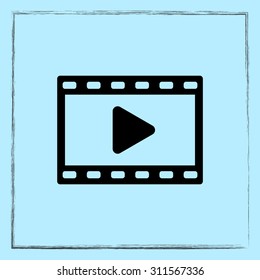 Video sign icon, vector illustration. Flat design style