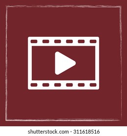 Video sign icon, vector illustration. Flat design style