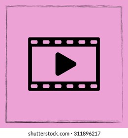 Video sign icon, vector illustration. Flat design style