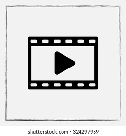 Video sign icon, vector illustration. Flat design style