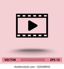 Video sign icon, vector illustration. Flat design style