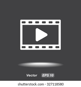 Video sign icon, vector illustration. Flat design style