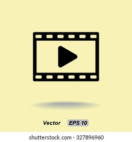 Video sign icon, vector illustration. Flat design style