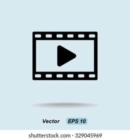Video sign icon, vector illustration. Flat design style