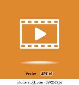 Video sign icon, vector illustration. Flat design style