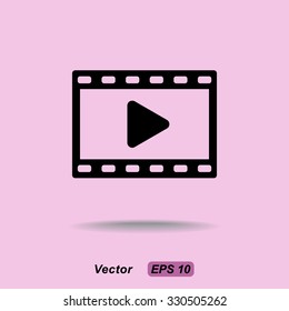 Video sign icon, vector illustration. Flat design style