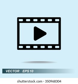 Video sign icon, vector illustration. Flat design style