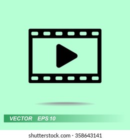 Video sign icon, vector illustration. Flat design style