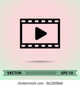 Video sign icon, vector illustration. Flat design style