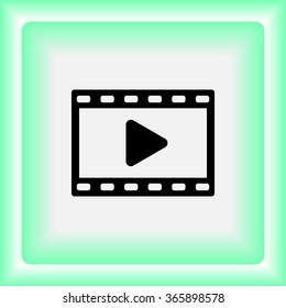Video sign icon, vector illustration. Flat design style