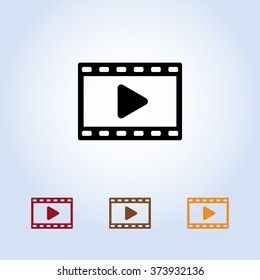 Video sign icon, vector illustration. Flat design style