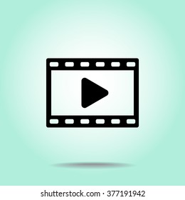 Video sign icon, vector illustration. Flat design style