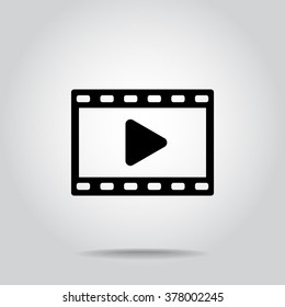 Video sign icon, vector illustration. Flat design style