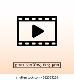 Video sign icon, vector illustration. Flat design style