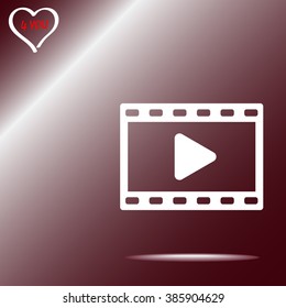 Video sign icon, vector illustration. Flat design style
