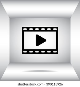 Video sign icon, vector illustration. Flat design style