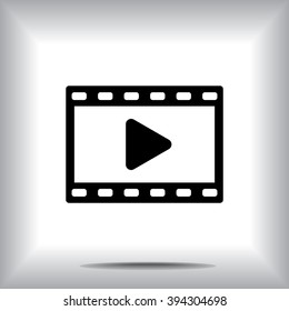 Video sign icon, vector illustration. Flat design style