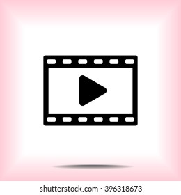Video sign icon, vector illustration. Flat design style