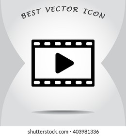 Video sign icon, vector illustration. Flat design style