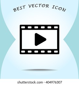 Video sign icon, vector illustration. Flat design style